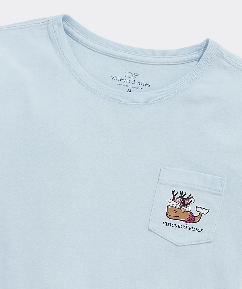Girls' Apres Reindeer Whale Long-Sleeve Pocket Tee