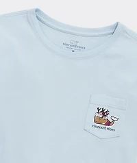 Girls' Apres Reindeer Whale Long-Sleeve Pocket Tee