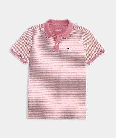Boys' Striped Edgartown Pique Polo