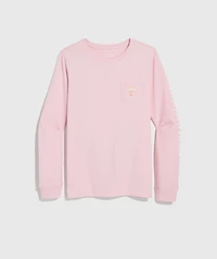 Women's Snowy Hanukkah Window Long-Sleeve Pocket Tee