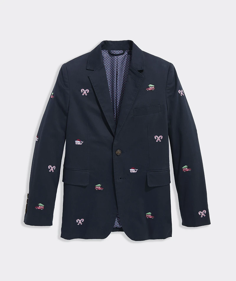 Boys' Holly Jolly Embroidered Blazer