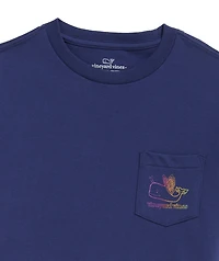 OUTLTE Girls' Foil Butterfly Whale Short-Sleeve Pocket Tee
