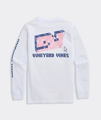 Boys' Pixel Whale Long-Sleeve Pocket Tee