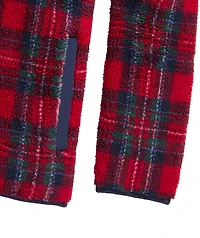 OUTLET Printed Plaid Sherpa Quarter-Zip