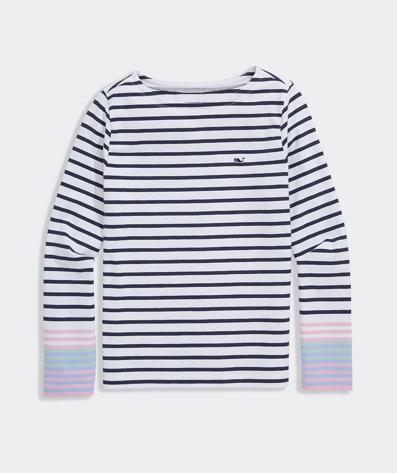 Girls' Jersey Boatneck Long-Sleeve Tee