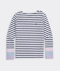 Girls' Jersey Boatneck Long-Sleeve Tee