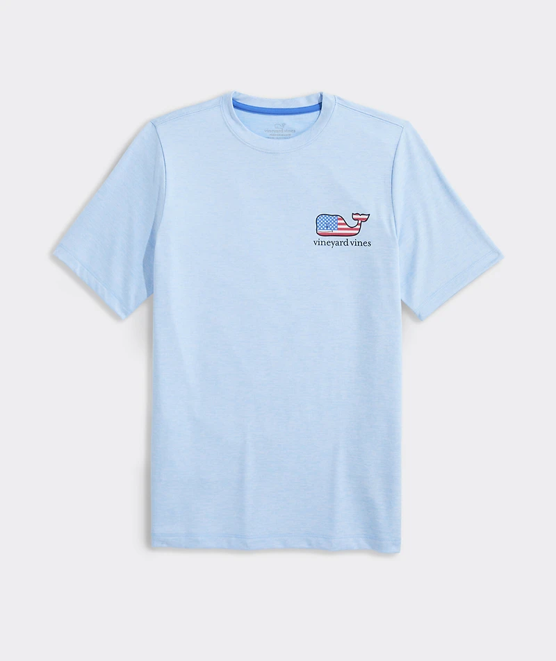Boys' USA Flag Whale Short-Sleeve Harbor Sun Performance Tee