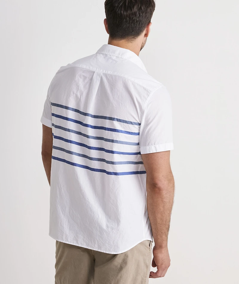Ash Stripe Cotton Madras Short-Sleeve Shirt