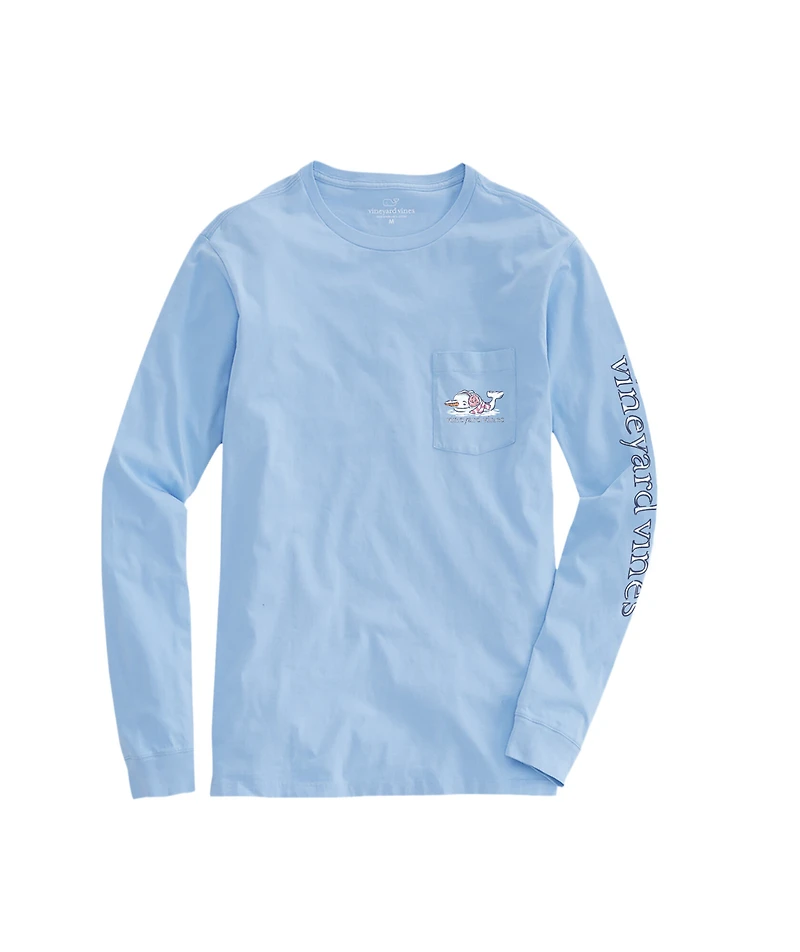 OUTLET Women's Watercolor Snowman Whale Long-Sleeve Pocket Tee