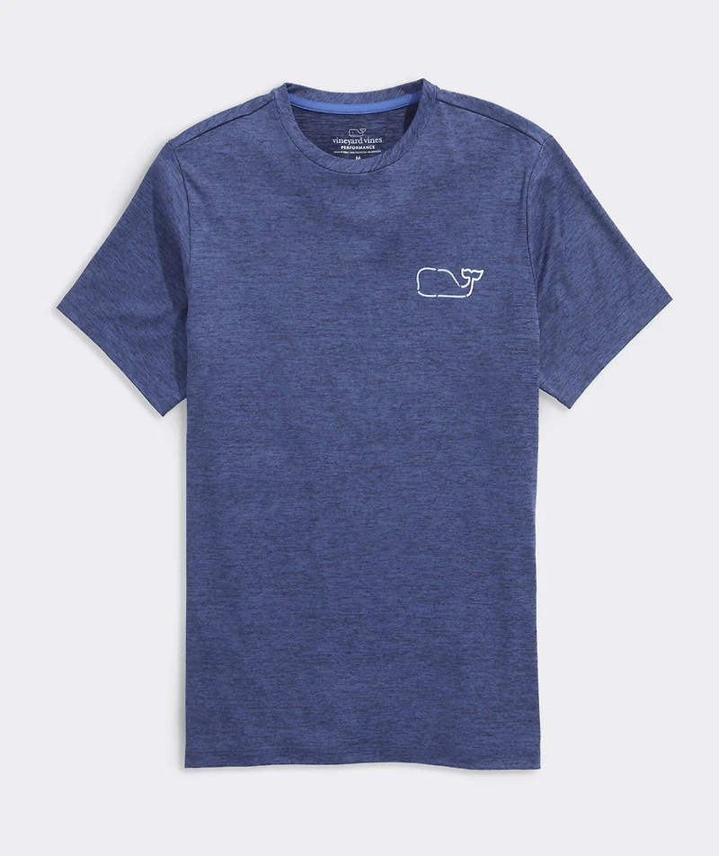 On-The-Go Whale Outline Short-Sleeve Harbor Performance Tee
