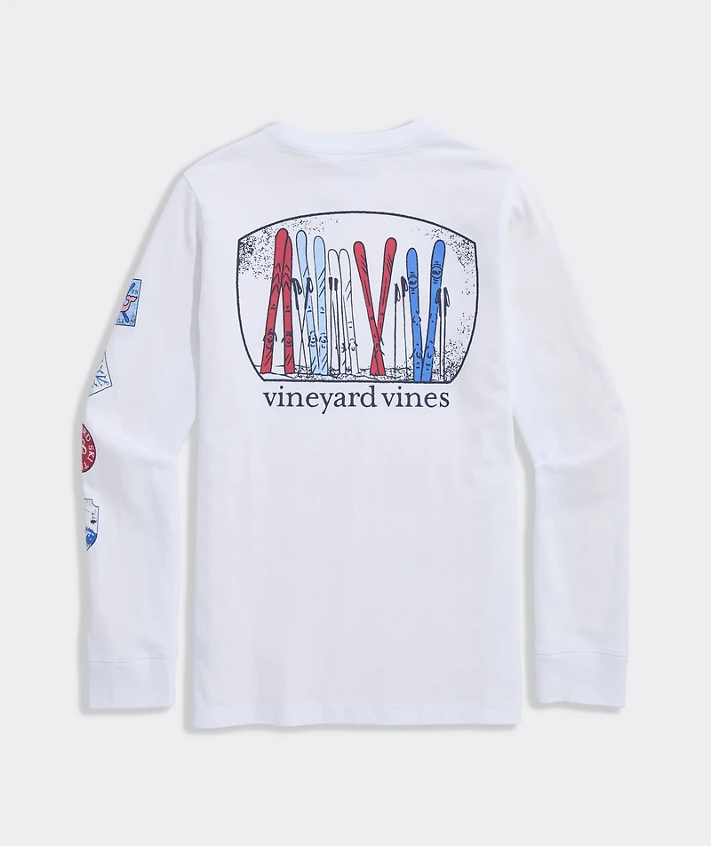 Boys' Whale Ski Team Long-Sleeve Pocket Tee