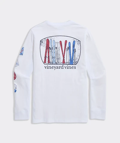 Boys' Whale Ski Team Long-Sleeve Pocket Tee