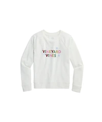OUTLET Girls' vineyard vines Snowflake Graphic Crewneck Pullover