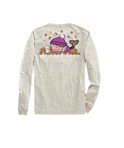OUTLET Women's Fall Character Whale Long-Sleeve Pocket Tee