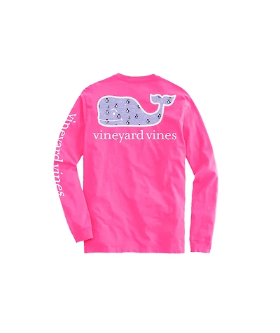 OUTLET Girls' Penguin & Whales Whale Long-Sleeve Pocket Tee