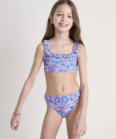 Girls' Ruffle Square Neck Bikini