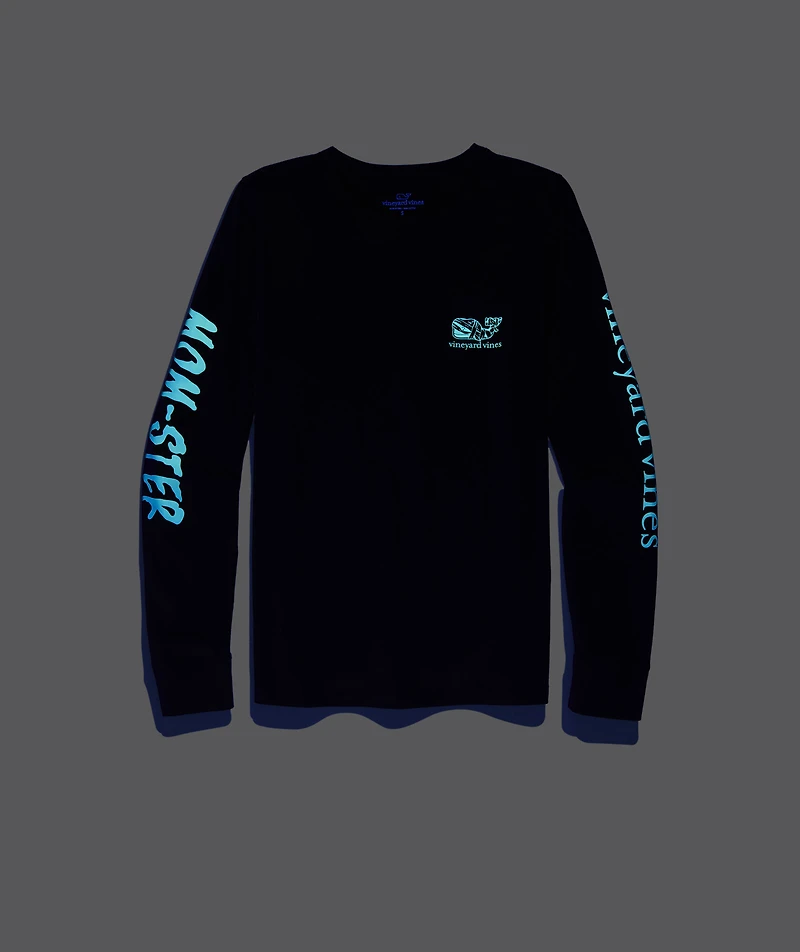 Glow-In-The-Dark Mom-ster Long-Sleeve Pocket Tee