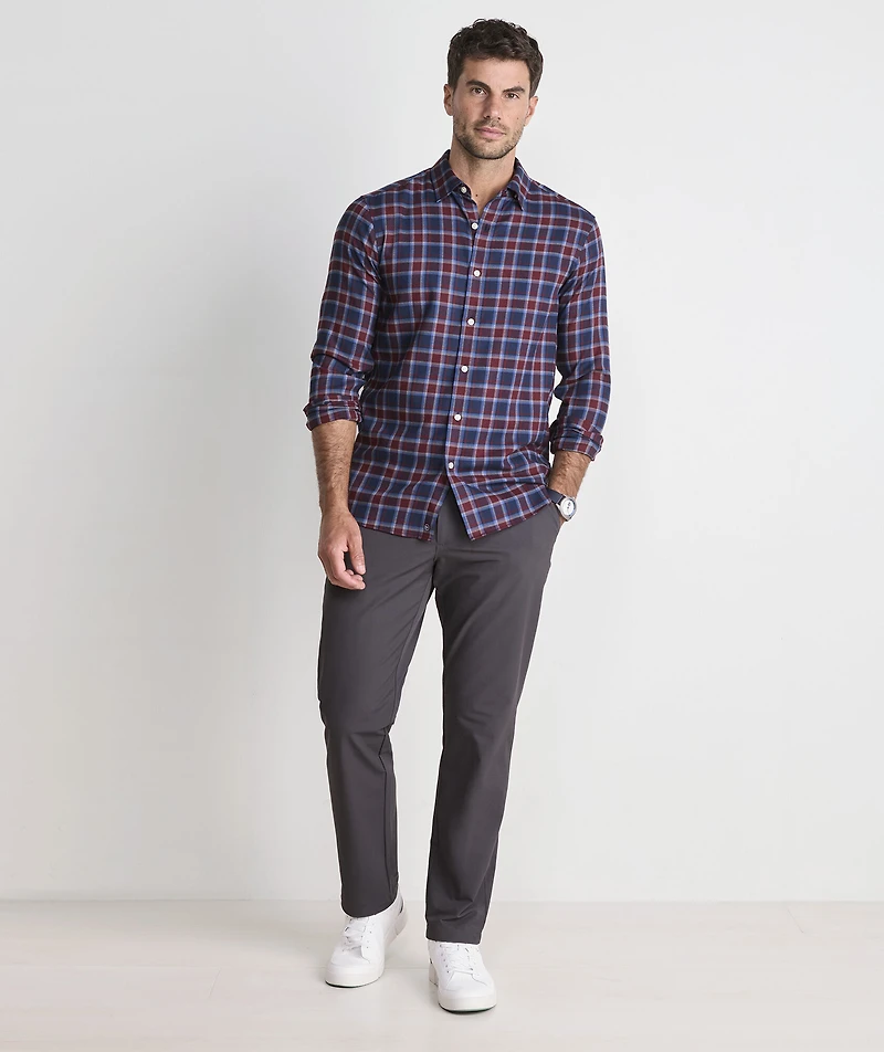Jethro Plaid Performance Brushed Tech Twill Shirt