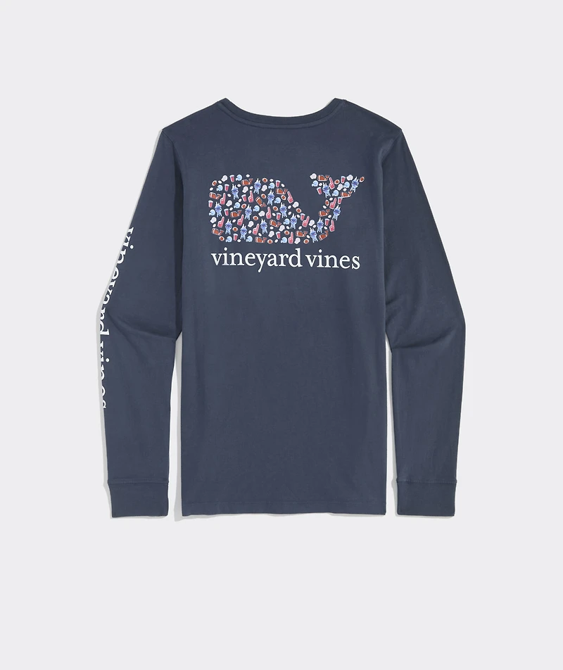 Tailgating Icons Whale Fill Long-Sleeve Pocket Tee