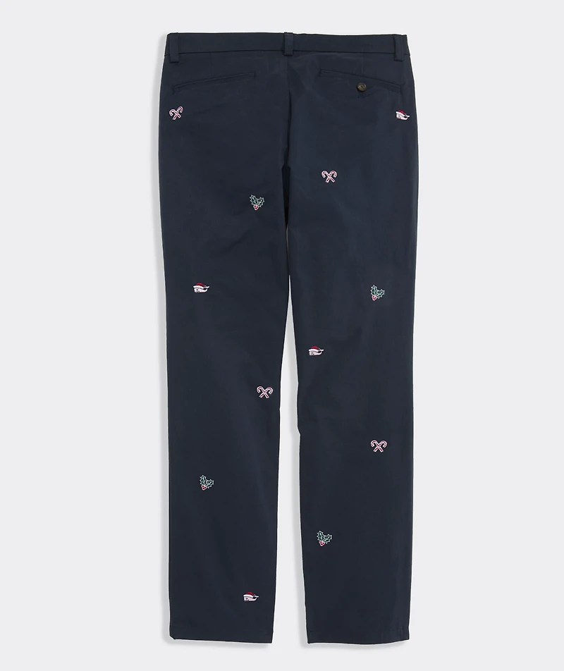 Holly Jolly Embroidered Breaker Pants