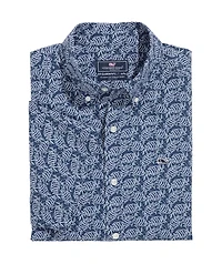 OUTLET Poplin Short-Sleeve Batik Fish Shirt