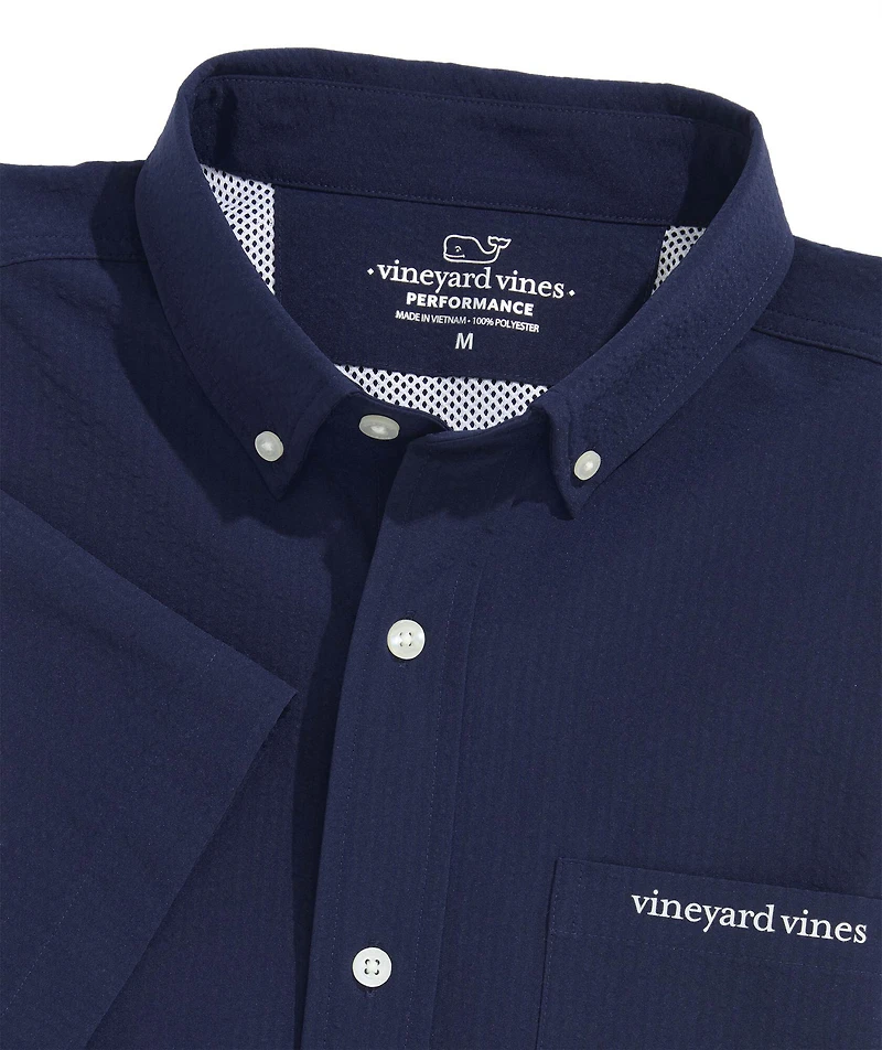 OUTLET Performance Seersucker Short-Sleeve Fishing Shirt