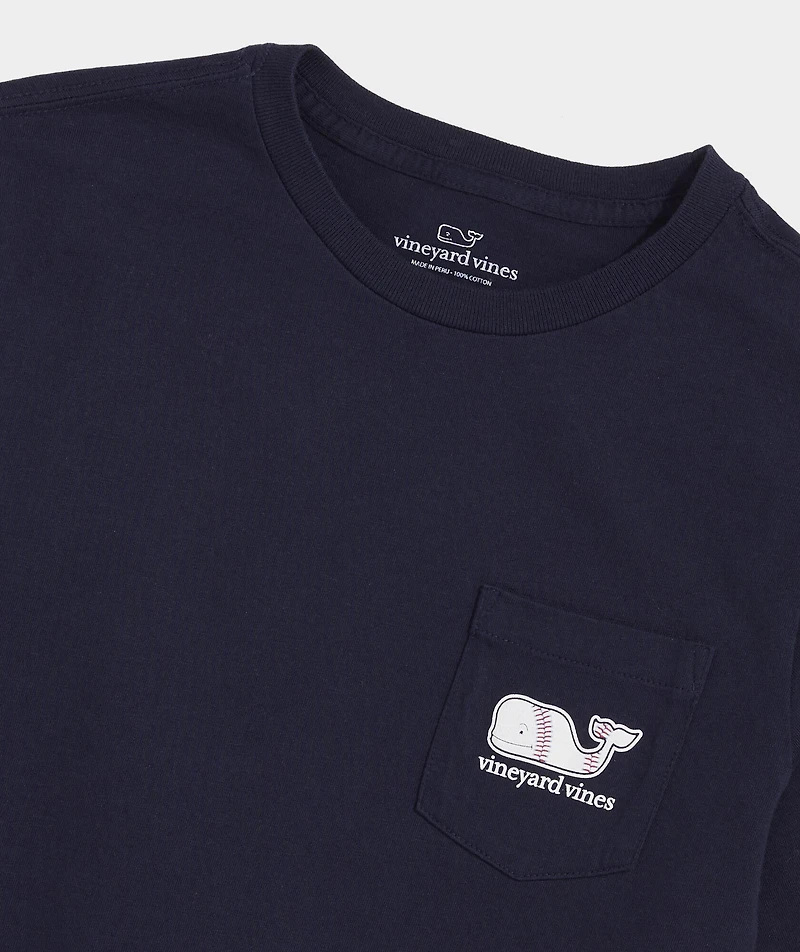 Boys' Baseball Whale Short-Sleeve Pocket Tee