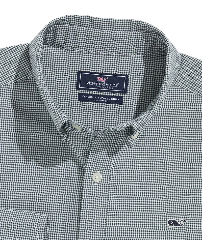 OUTLET Classic Fit Micro Gingham Poplin Whale Shirt