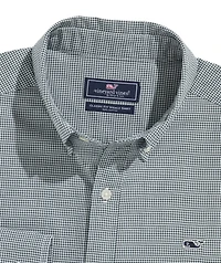 OUTLET Classic Fit Micro Gingham Poplin Whale Shirt