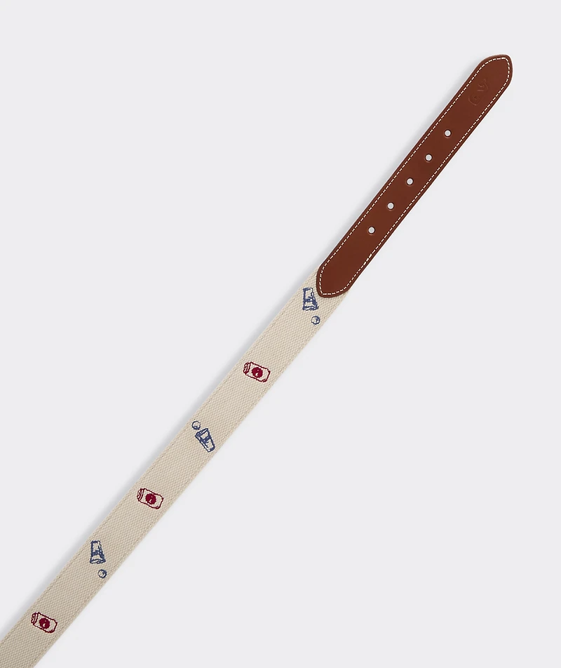 Tailgate Embroidered Canvas Club Belt