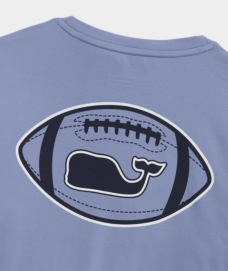 Boys' Football Whale Dot Long-Sleeve Harbor Sun Performance Tee