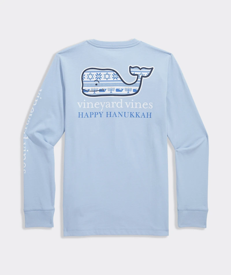 Boys' Hanukkah Whale Long-Sleeve Pocket Tee