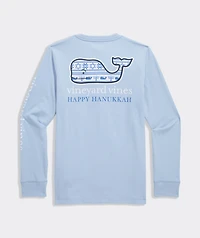 Boys' Hanukkah Whale Long-Sleeve Pocket Tee