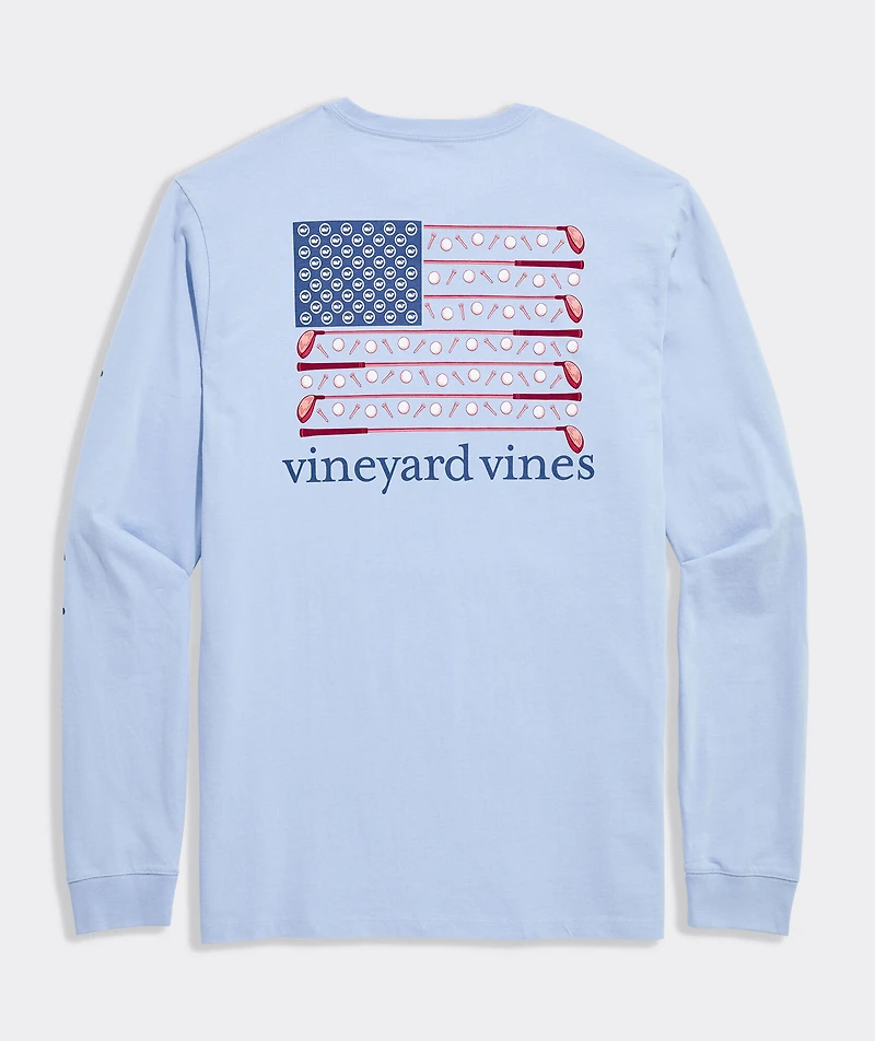 USA Golf Flag Long-Sleeve Pocket Tee