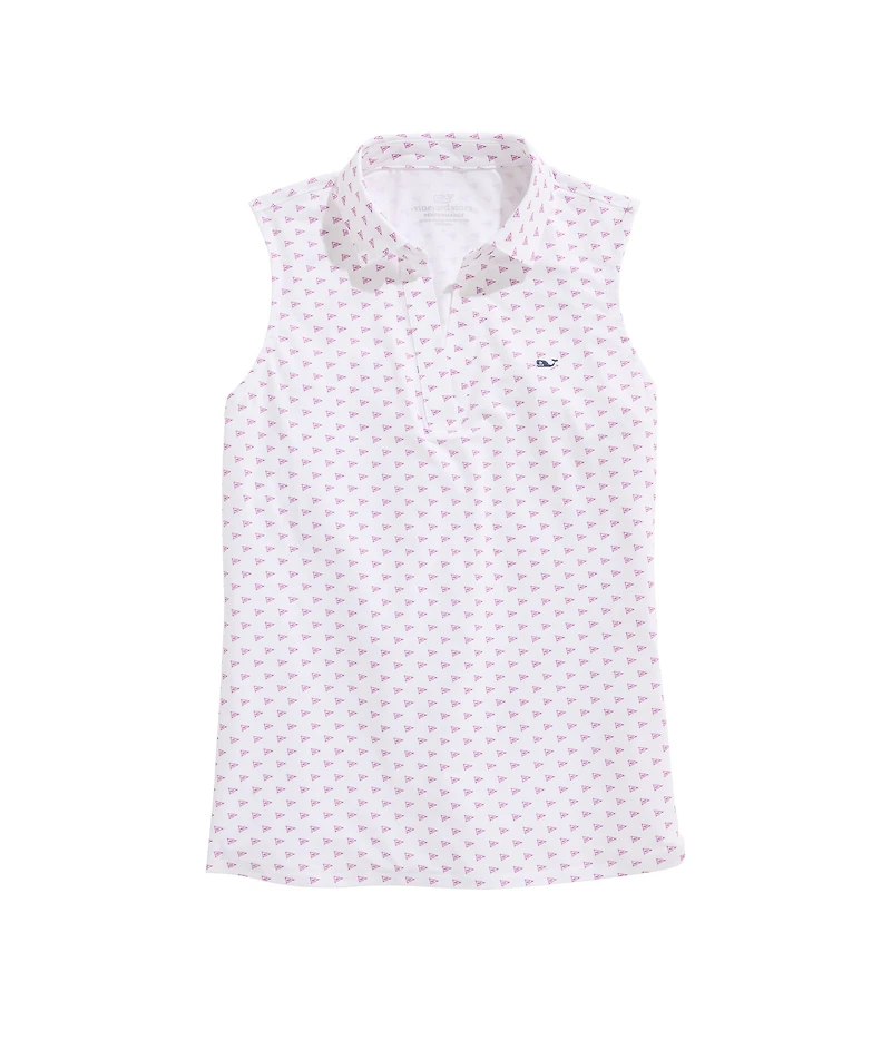 OUTLET Women's Printed Sleeveless Performance Polo