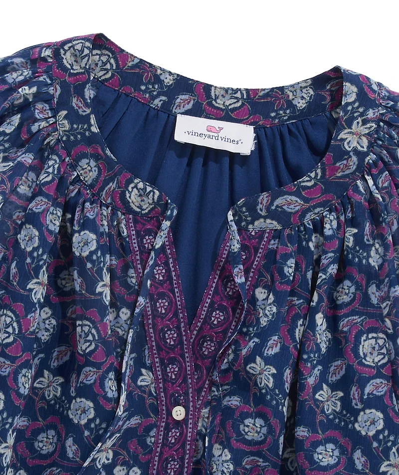 OUTLET Frangipani Print Ruffle Blouse