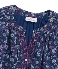 OUTLET Frangipani Print Ruffle Blouse