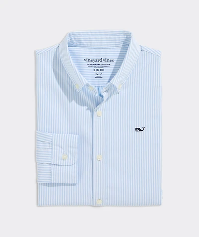Boys' Stripe Performance Cotton Shirt