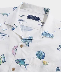 Gasparilla Icons Linen Blend Short-Sleeve Shirt