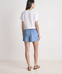 Nori Chambray Smocked Shorts