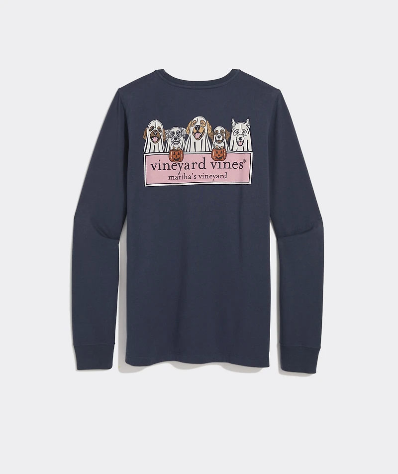 Ghost Pups Logo Box Long-Sleeve Pocket Tee