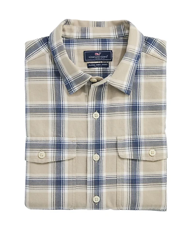OUTLET Twill Plaid Shirt Jacket