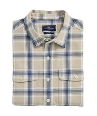 OUTLET Twill Plaid Shirt Jacket