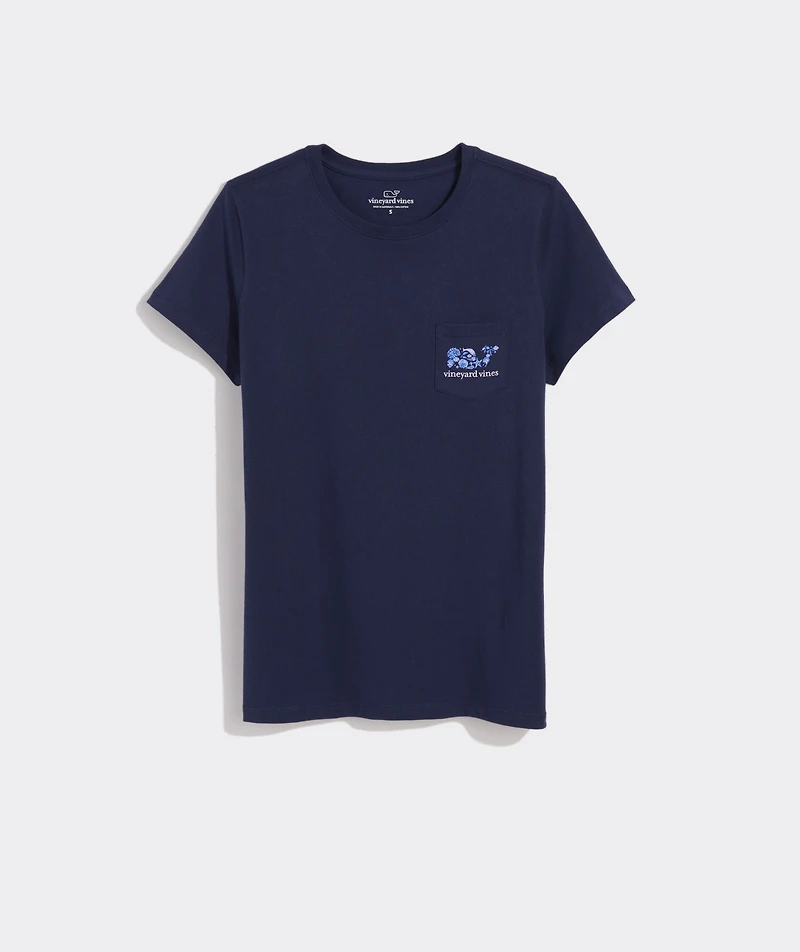 Camila Print Whale Fill Short-Sleeve Pocket Tee