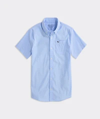 Boys' Breakwater Solid Performance Cotton Short-Sleeve Shirt