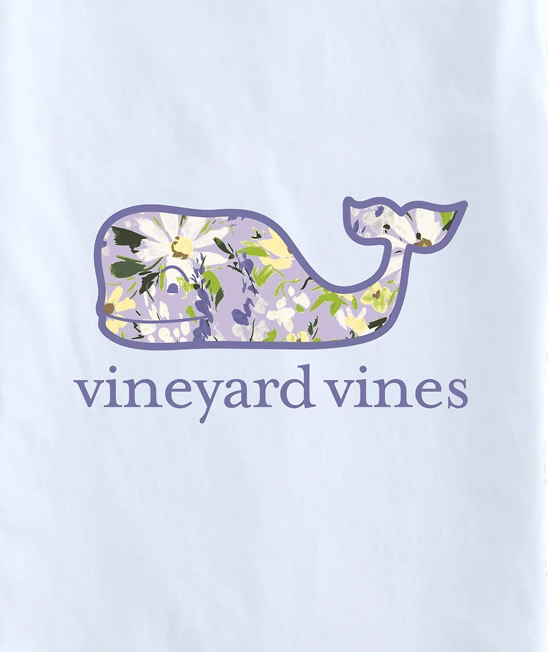 OUTLET Girls' Martha's Floral Whale Short-Sleeve Pocket Tee