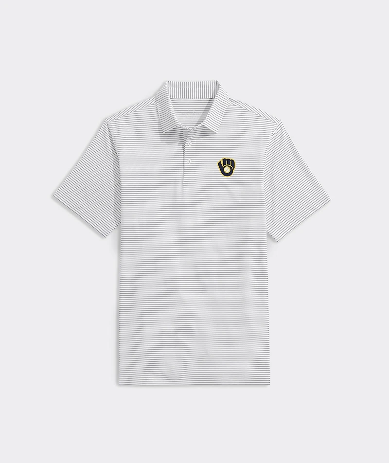 Milwaukee Brewers Bradley Stripe Sankaty Polo