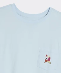 Women's Sunset Ski Pups Long-Sleeve Pocket Tee