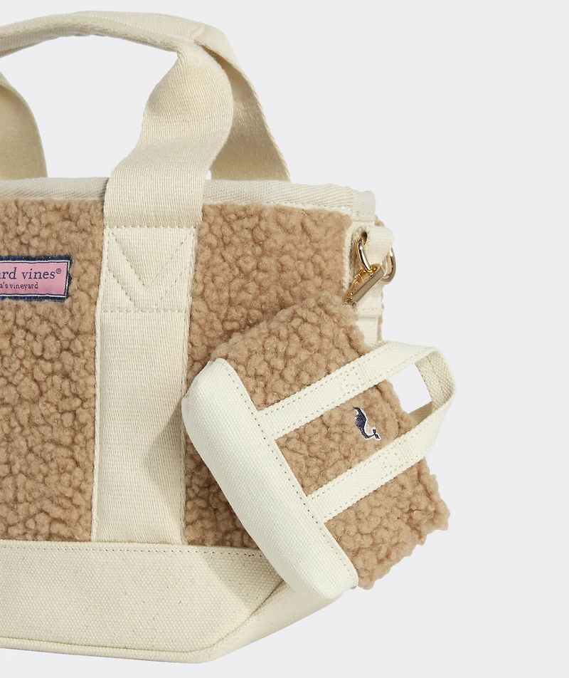 High-Pile Fleece Heritage Mini Tote Keychain