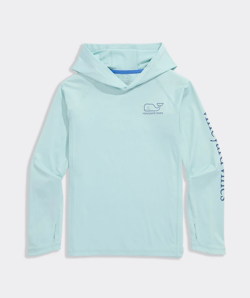 Boys' Whale Outline Harbor Sun Performance Hoodie Tee